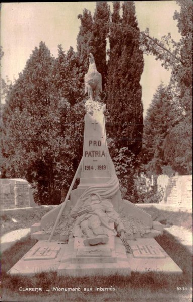 Clarens, Monument aux Internés Vorderseite