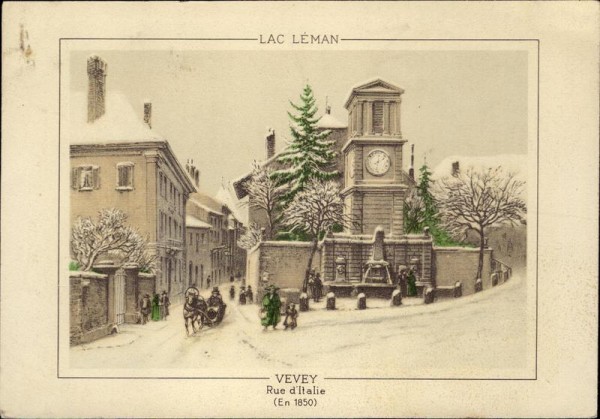 Vevey, Rue d'Italie en 1850 Vorderseite