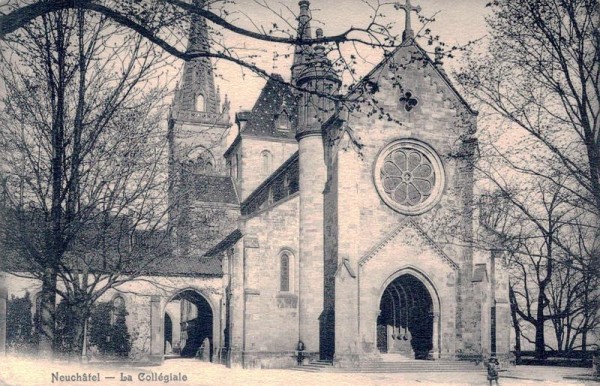 Neuchatel - La Collégiale Vorderseite