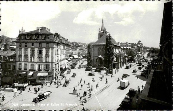 Lausanne. Place et Eglise St. Francois Vorderseite