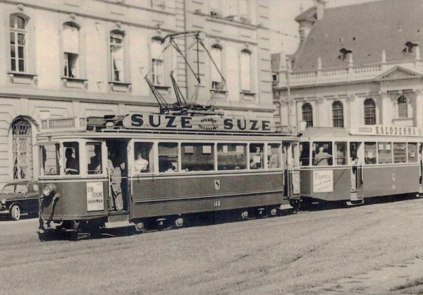 Bubenbergplatz Bern, Tram CV Ce 4/4 148, Postkartenbuch "Bus & Bahn in alten Ansichten" Vorderseite