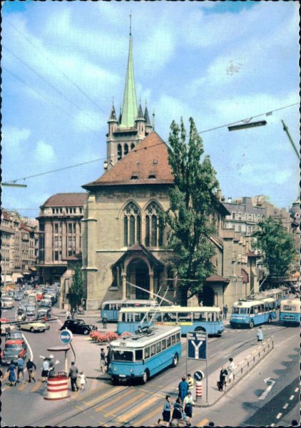 Lausanne, Place et Eglise St. Francois Vorderseite